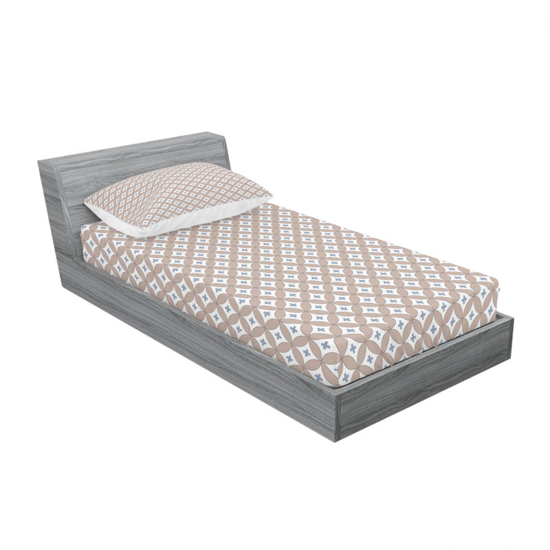 Ensemble de draps à petits cercles entrelacés, Ensemble de draps pour lit simple TG avec drap-hou