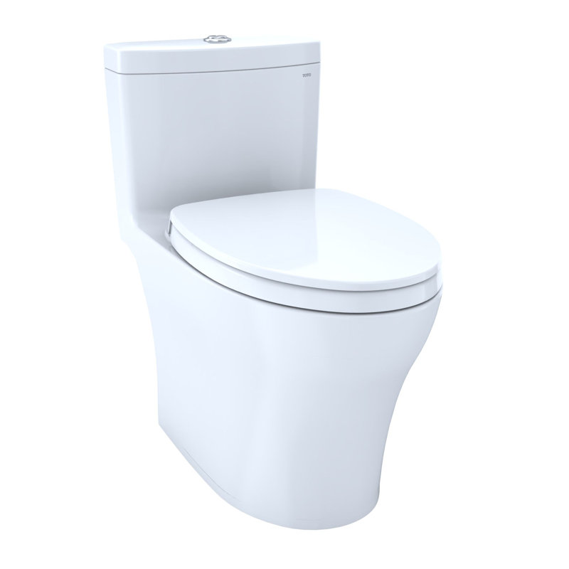 Aquia® IV Dual-Flush Elongated One-Piece Toilet with Glazed Surface (Seat Included), Cotton White
