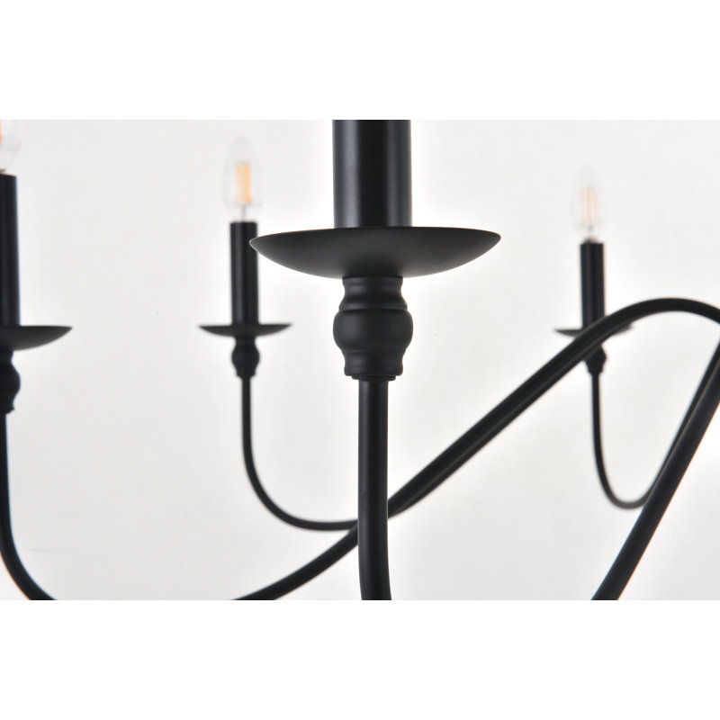 Luminaire suspendu unique Maus, Noir mat, 8 lumières, H 21,8 po x l 42 po x P 42 po