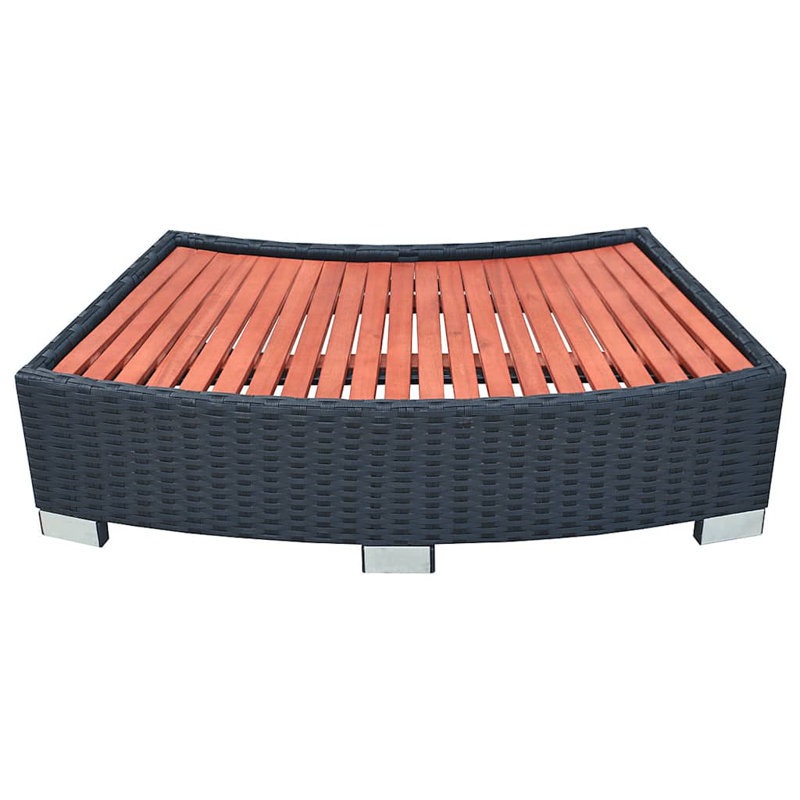 Kapil vidaXL Spa/Hot Tub Step, Eucalyptus Tropical Hardwood, Durable PE Rattan, Black