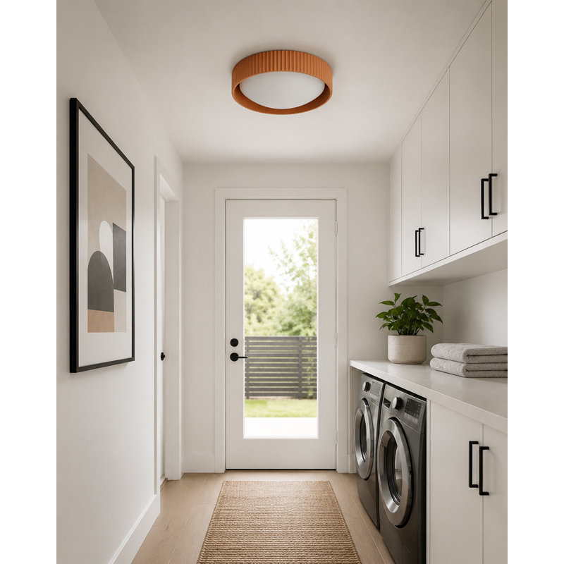 Carran Acrylic LED Flush Mount, Terra Cotta