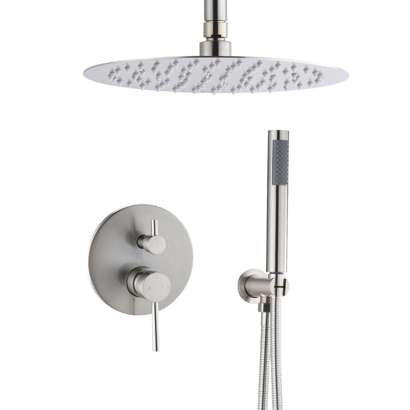 Premium Brass & Nickel Dual Shower System For Luxurious Wall Mount Experience