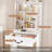 Modern Dressing Table with LED-lit Mirror and Hidden Storage