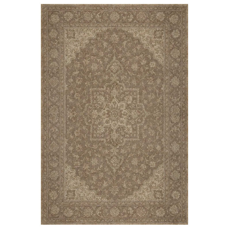 Marrakech Collection Digital Print Cotton-Polyester Brown Moroccan Rug, Runner 2'8" x 16'5"