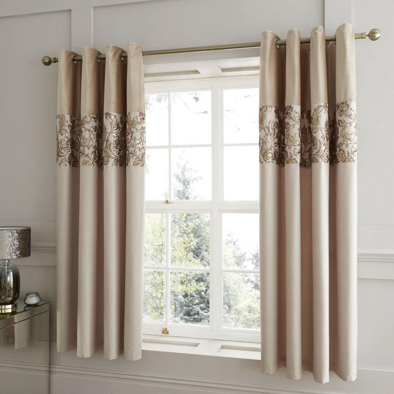 Sequin Trail Eyelet Curtains, 168 W x 183 D cm
