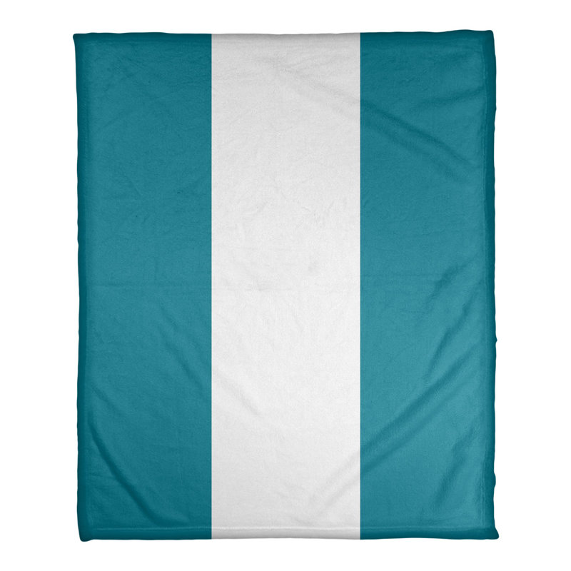 Couverture polaire basket Charlotte, l 52,5 po x L 62,5 po, Bleu sarcelle / blanc / bleu sarcelle