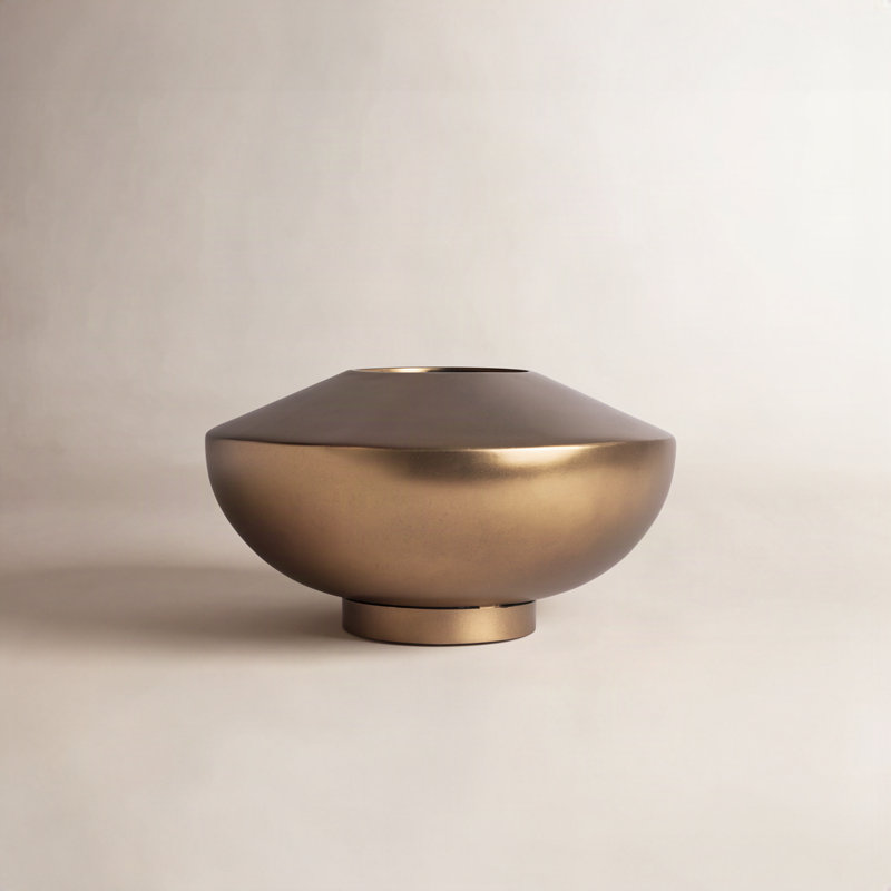 Frank Metal Table Vase, 6" H x 10.5" W x 10.5" D
