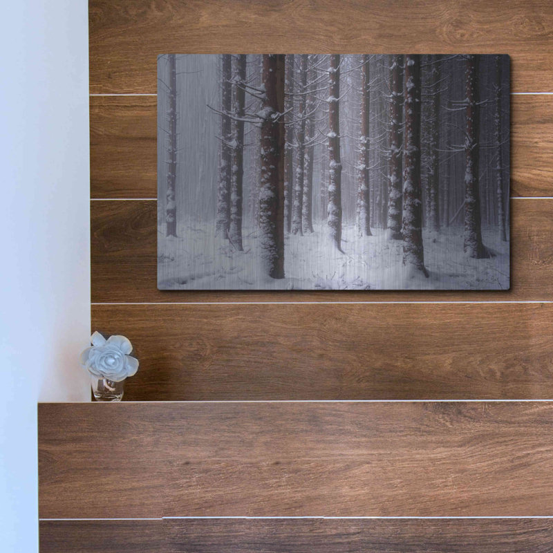 «Red Woods» par Martin Podt, art mural en métal, H 12 po x l 16 po