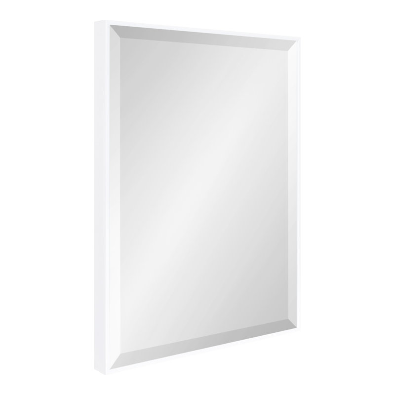 Miroir traditionnel biseauté Logsdon, 24 po x 36 po, Blanc