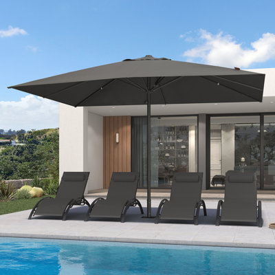 Parasol de table semi-automatique pour l'extérieur