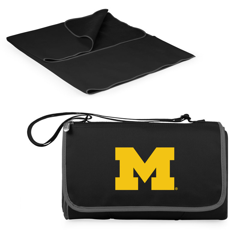 NCAA Hand Woven Throw Blanket, Michigan Wolverines, Black