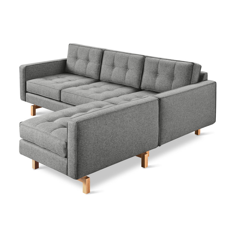 Jane 2 Chaise Sectional, Parliament Stone Performance Twill, Ash Natural