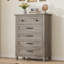 Commode 5 tiroirs pour chambre à coucher, commode verticale de 41,3 po de hauteur avec grand rangement, commode autoportante en bois pour chambre à coucher, salon
