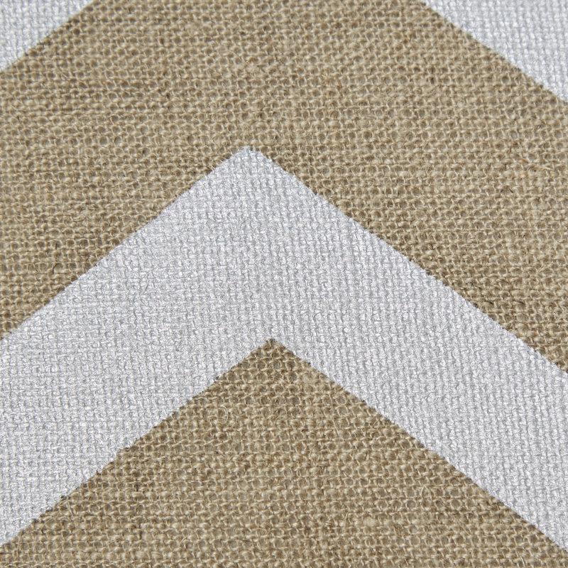 Coussin en lin estampé, Métallique / brun, H 22" x l 22" x P 0,25", Pas de remplissage
