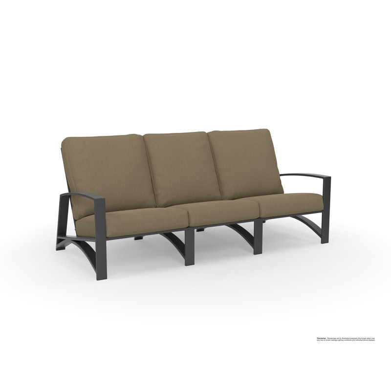 Arc Outdoor 3 - Seat Patio Sofa, Sahara Cafe, Carbon Black