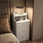 Meuble-lavabo blanc 3 en 1 avec miroir, 2 tiroirs de rangement, fonction de charge, tabouret rembourré, miroir compact pour chambre d'amis et 2 petits espaces pour coiffeuse et coiffeuse