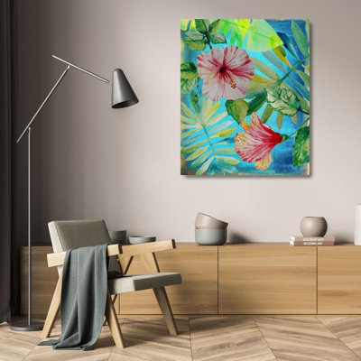 «Bayou Breeze Boho Hue Studio», art sur toile tendue, tropical hibiscus