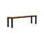 Banc élégant en bois avec base en métal pour la cour et le jardin, banc de 63 po de largeur, 15 po de profondeur, 17,8 po de hauteur, couleur contemporaine