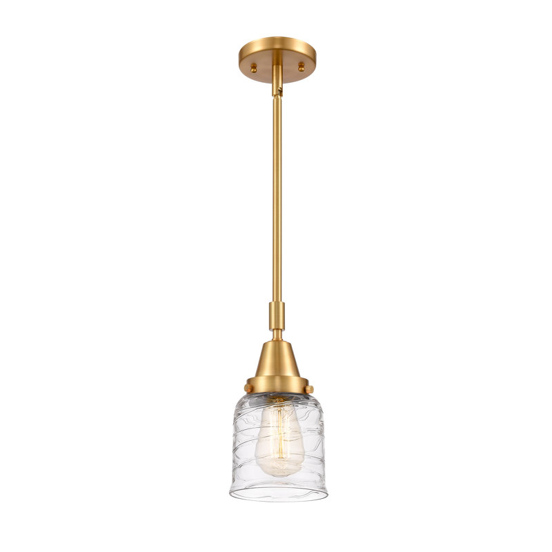 1 - Light Single Pendant, 44.12" H x 5" W x 5" D, No Bulb Included, Satin Gold