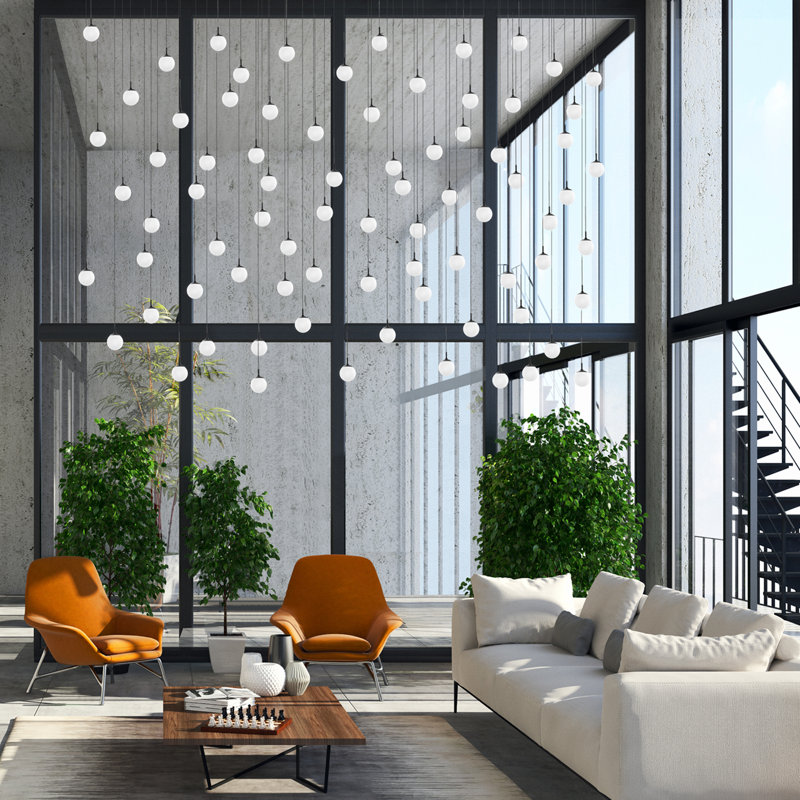 1 - Light Sphere Globe LED Pendant, Polished Chrome, 3" H x 3" W x 3" D