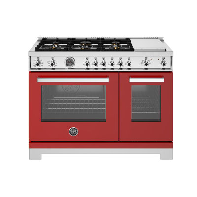 Professional Series Range 48" - 6 Brass Burners + Electric Griddle - Gas Oven