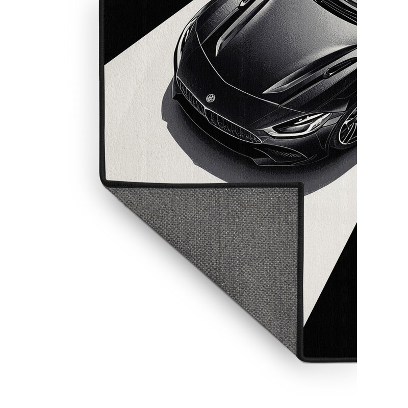 Tapis gris moelleux et moelleux Edens Roadster, 7 x 9