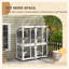 Catio en bois avec toit imperméable, spacieuse enceinte intérieure et extérieure pour 1 à 3 chats, boîte de repos surélevée et roues