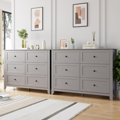 6 Chest of Drawer for Bedroom, Modern Dresser Storage Organizer with Deep Drawer & Handle