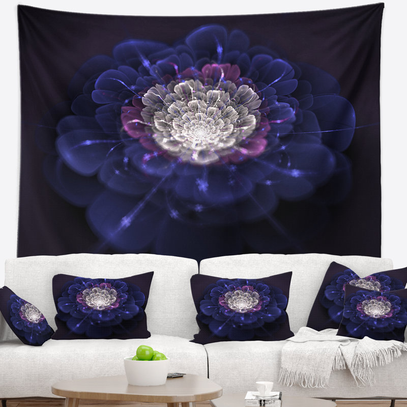Tapisserie fleurs fractales, H 78 po x l 92 po