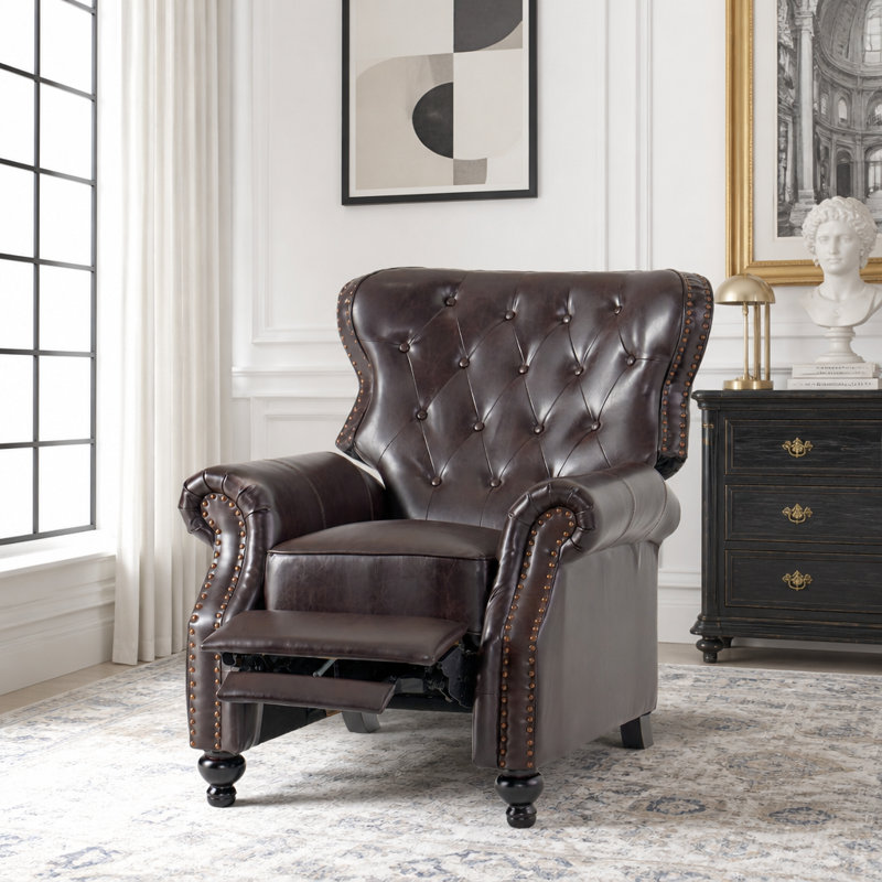 Fauteuil inclinable classique avec dossier capitonné à losanges