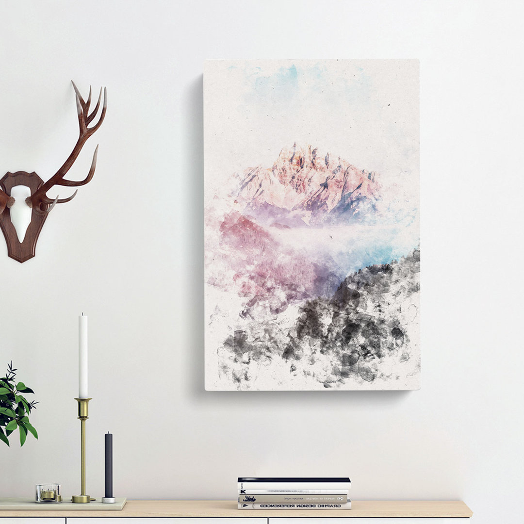 Fog over Misurina Mountain in Italy - Wrapped Canvas