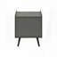 Table d'appoint avec tiroir de rangement et casier ouvert - stratifié gris, H 24 po-173451049