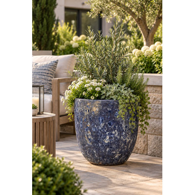 Pot de fleurs en forme d'aubergine de 56 cm (22 po) - Bleu lave