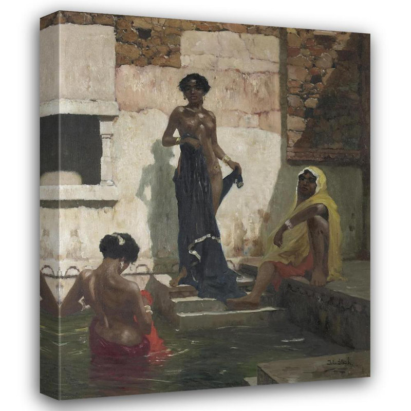 "At the Baths" par John Gleich - Art mural sur toile tendue avec châssis, H 48 po x l 33 po