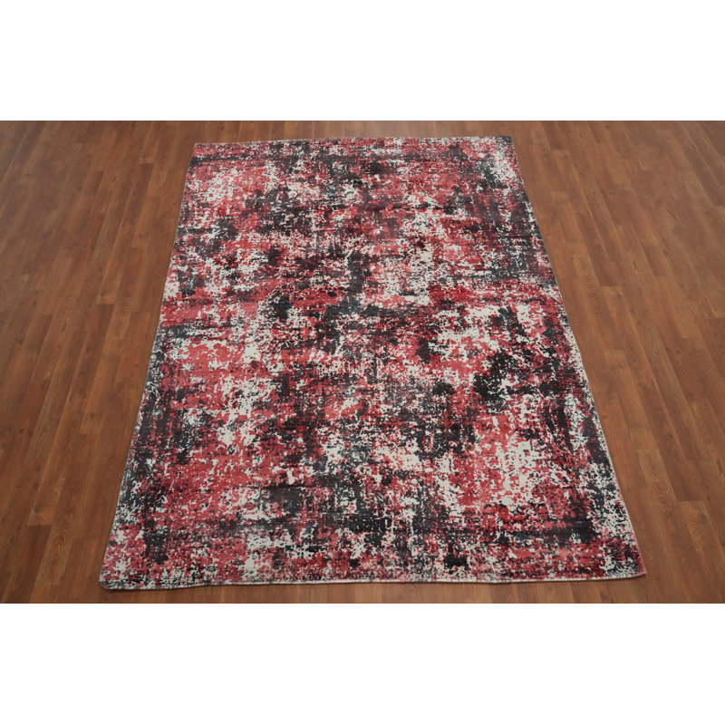 Tapis texturé de salon abstrait 5 x 8