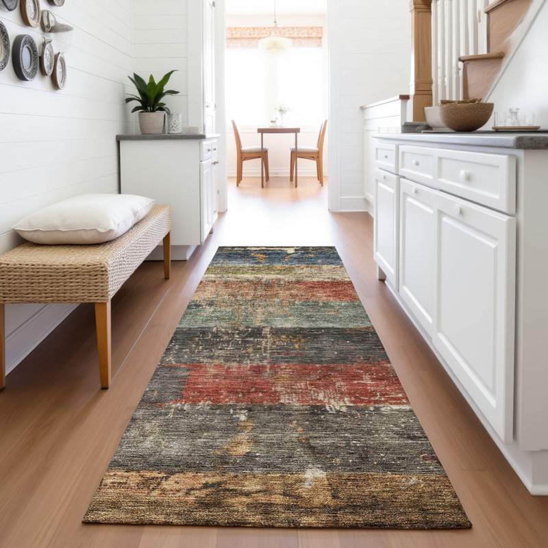 Premium Machine Washable Jessie AMF1198 Stripes Rug, Runner 2'3" x 7'6"