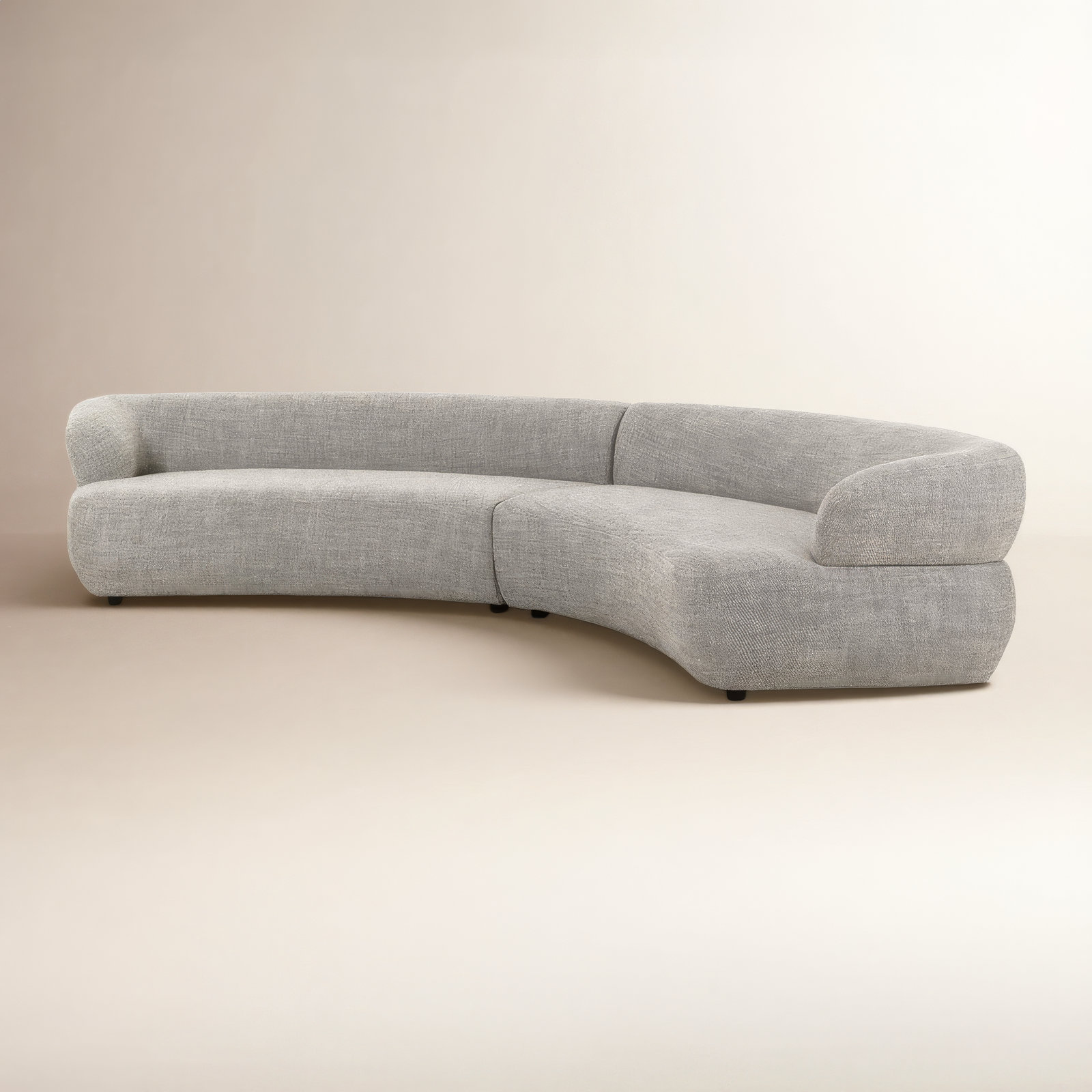 Athens Sofa and Chaise, Gray Polyester Blend