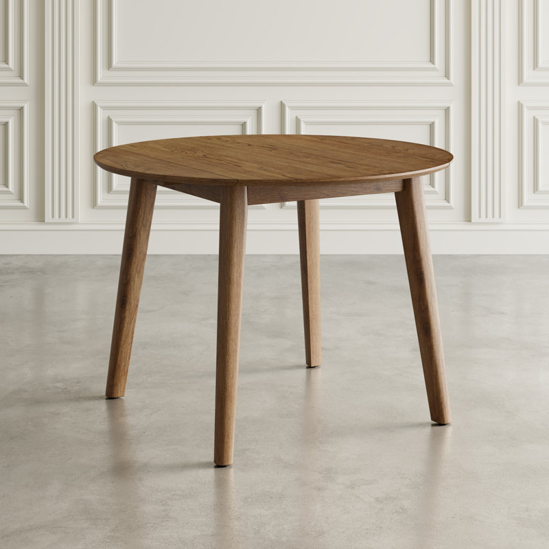 Daviston 42" Contemporary Round Drop-Leaf Dining Table, Chestnut