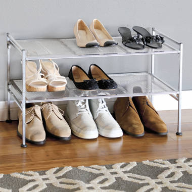 White Mesh Stackable Shoe Shelf