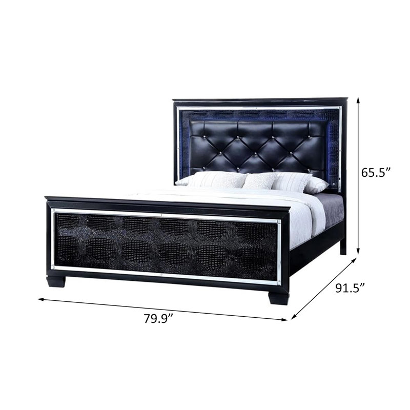 Très grand lit californien, noir, California King, Noir