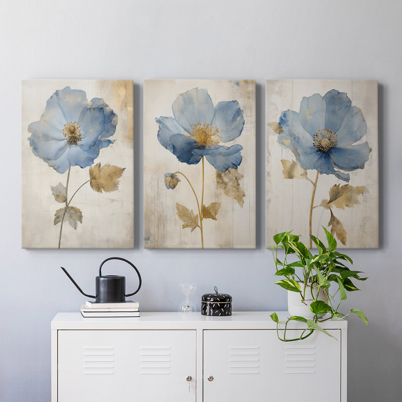 Floral Study Series XVIII - Ensemble de toiles tendues avec châssis Premium - Prêt à être accroché