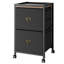 Classeur mobile en tissu Efficient - 2 tiroirs, rangement vertical sur roulettes, convient aux dossiers de format A4 / lettre, organisateur sous le bureau et support pour imprimante, noir rustique, 40 * 40 * 67