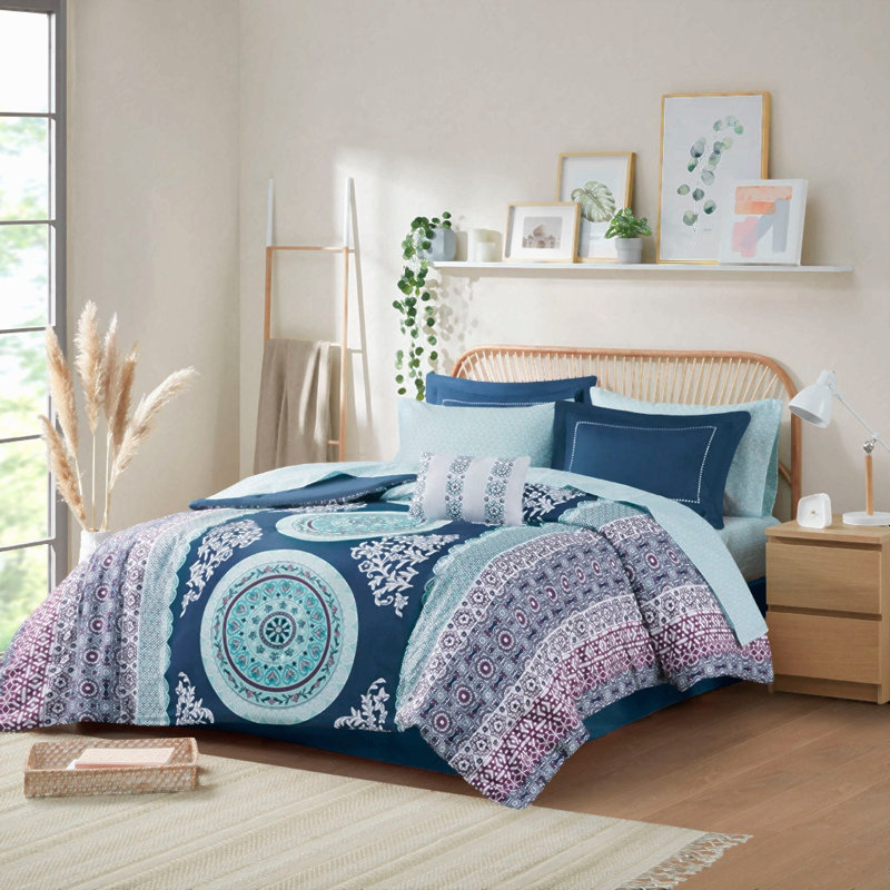 Ensemble d'édredon simple TG avec draps, Marine