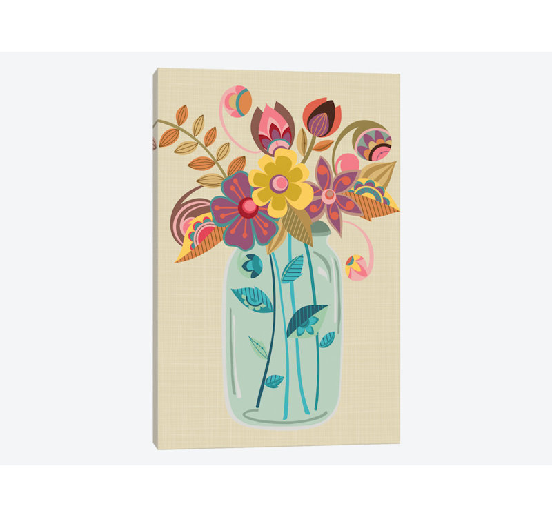 Mason Jar, impression sur toile tendue, H 60 po x l 40po x P 1,5 po, Toile tendue