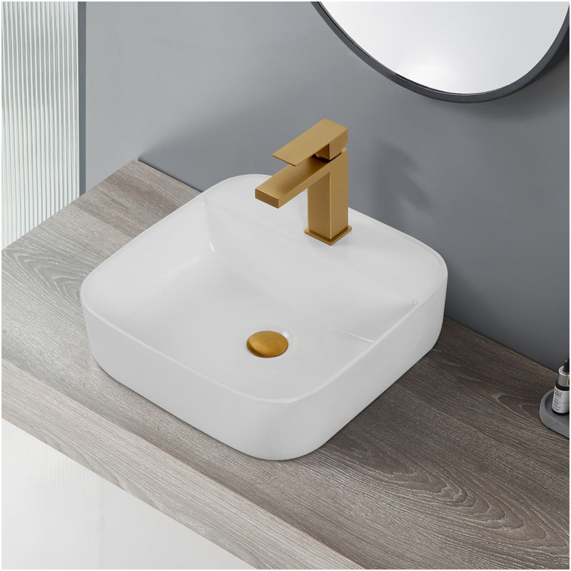 Lavabo de comptoir carré à finition carrée (finition blanche) d'Uswa Certifié CUPC