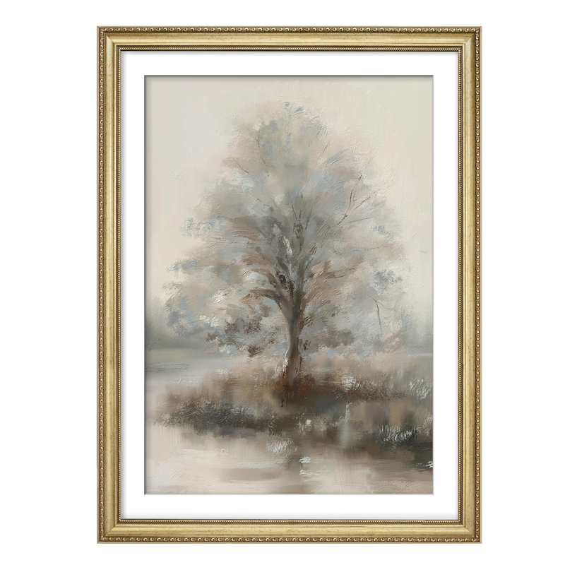 Décoration murale encadrée «Tranquil Tree in Soft Pastel Hues», Oui