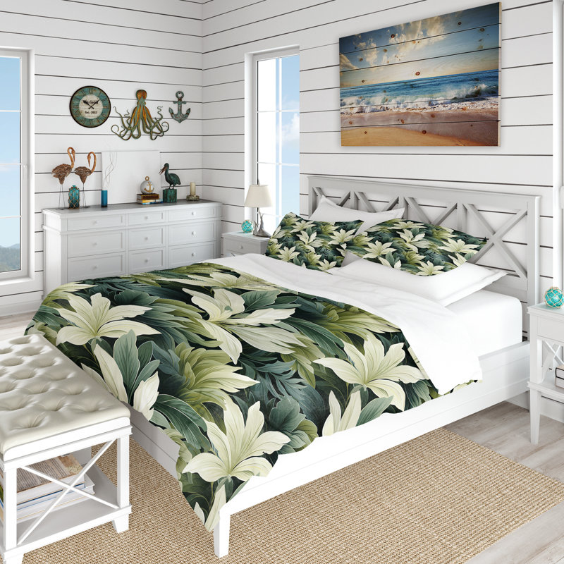 Ensemble de housse de couette Leafy Tranquility, Housse de couette pour très grand lit et 2 très