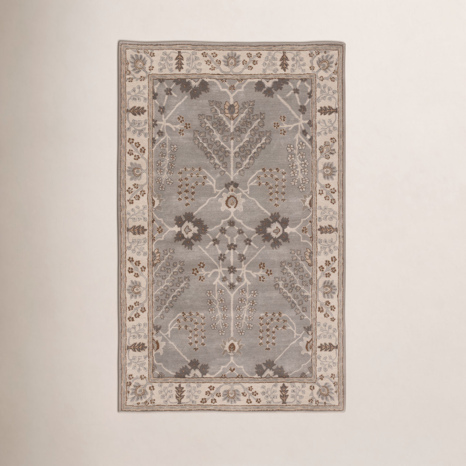 Crestfield Gray Beige Hand-Tufted Wool Rug, Rectangle 8' x 10'