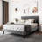 Aleiny Velvet Bed with Adjustable Upholstered Headboard-436444925-436444926
