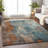 Machine Washable Indoor/Outdoor Xhevrie Teal Rug-1771381062